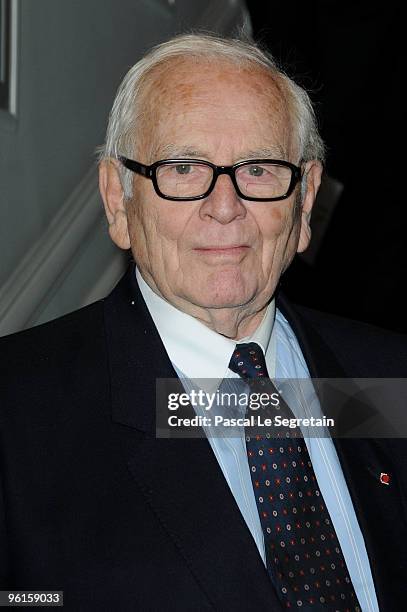 Pierre Cardin attends the Christian Dior Haute-Couture show as part of the Paris Fashion Week Spring/Summer 2010 at Boutique Dior on January 25, 2010...