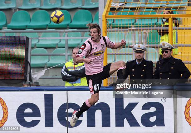Federico Balzaretti of Palermo is shown in action during the Serie A match between Palermo and Fiorentina at Stadio Renzo Barbera on January 24, 2010...