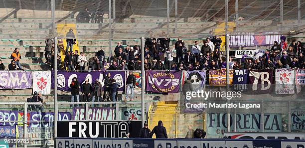 Supporters of Fiorentina during the Serie A match between Palermo and Fiorentina at Stadio Renzo Barbera on January 24, 2010 in Palermo, Italy.
