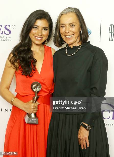 Salma Abdelaziz and Ingrid Formanek arrive to the 43rd Annual Gracie Awards held at the Beverly Wilshire Four Seasons Hotel on May 22, 2018 in...