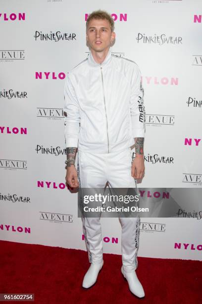 Machine Gun Kelly arrives for NYLON Hosts Annual Young Hollywood Party at Avenue on May 22, 2018 in Los Angeles, California.