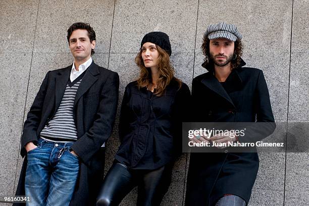 Juan Diego Botto, Ana Risueno and Jose Miguel Conejo attend 'Todo Lo Que Tu Quieras' press conference at Fnac in Madrid on January 25, 2010 in...