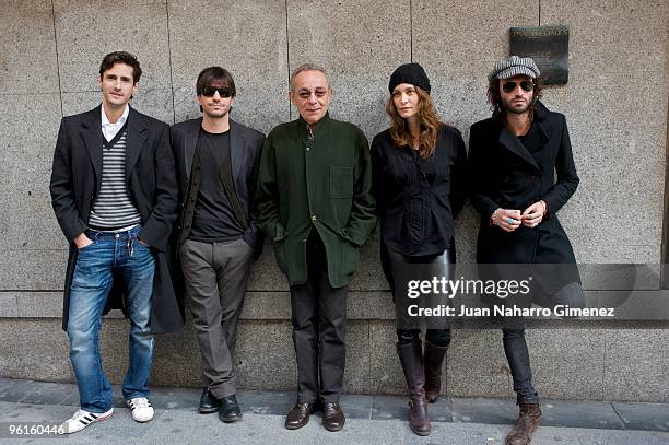 Juan Diego Botto, Achero Manas, Jose Luis Gomez, Ana Risueno and Jose MIguel Conejo attend 'Todo Lo Que Tu Quieras' press conference at Fnac in...