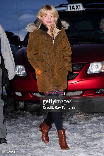 Actress Michelle Williams leaves the Eccles Theatre on January 24, 2010 in Park City, Utah.