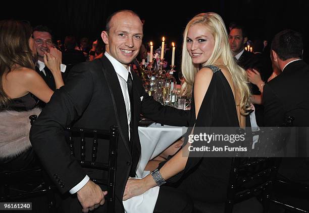 Matt Dawson and guest attend Ronan Keating's fourth annual Emeralds and Ivy Ball in aid of Cancer Research UK at Battersea Evolution on November 21,...