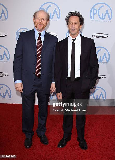 Ron Howard and Brian Grazer arrive to the 21st Annual PGA Awards held at the Hollywood Palladium on January 24, 2010 in Hollywood, California.