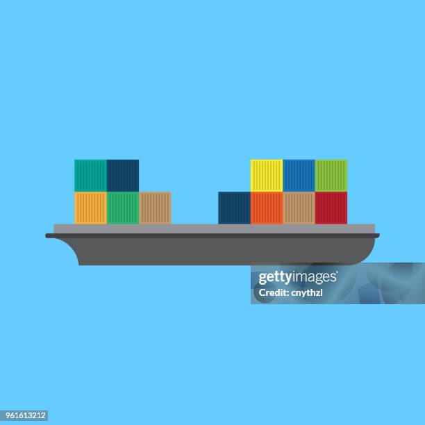 shipping flat icon - cardboard car stock illustrations