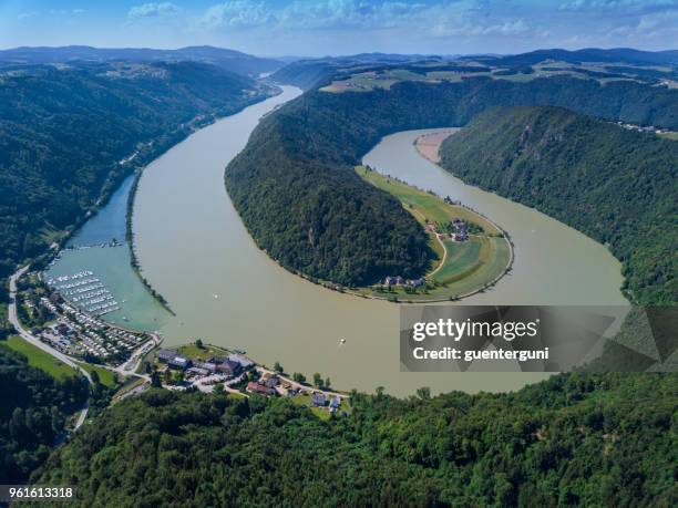 schloegener schlinge, danube, upper austria - linz stock pictures, royalty-free photos & images