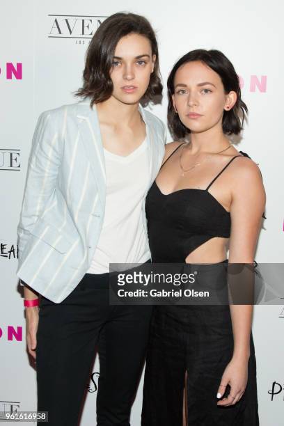 Ava Palazzolo and Alexis G. Zall arrive for NYLON Hosts Annual Young Hollywood Party at Avenue on May 22, 2018 in Los Angeles, California.