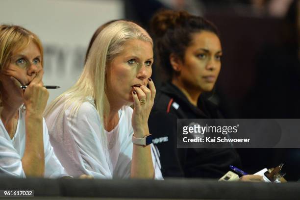 Head Coach Marianne Delaney-Hoshek of the Tactix looks on during the round three ANZ Premiership match between the Mainland Tactix and the Northern...
