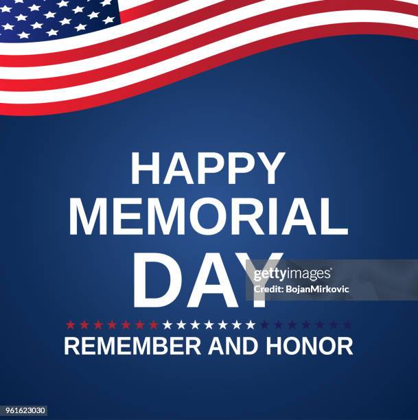 memorial day background with american flag. remember and honor. vector illustration. - we remember stock illustrations