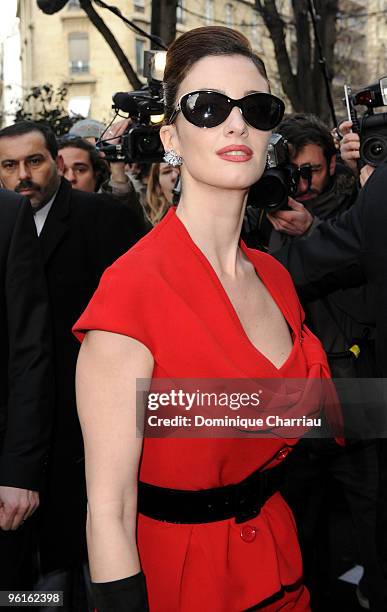 Paz Vega arrives at the Christian Dior Haute-Couture show as part of the Paris Fashion Week Spring/Summer 2010 on January 25, 2010 in Paris, France.