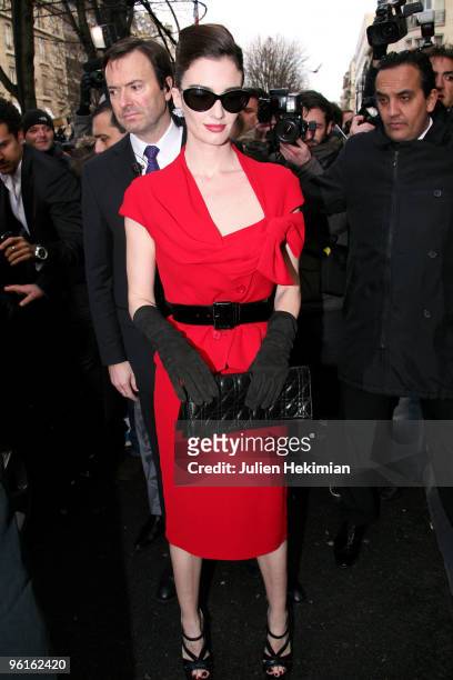 Paz Vega arrives at the Christian Dior Haute-Couture show as part of the Paris Fashion Week Spring/Summer 2010 on January 25, 2010 in Paris, France.
