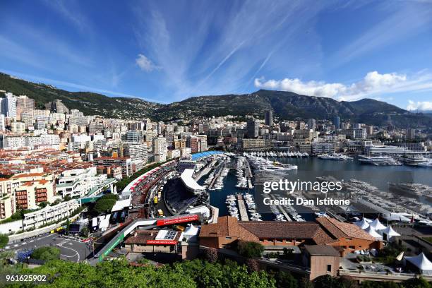 General view over the harbour during previews ahead of the Monaco Formula One Grand Prix at Circuit de Monaco on May 23, 2018 in Monte-Carlo, Monaco.