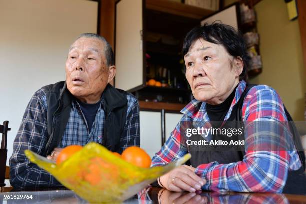 japanese old couple - washitsu stock pictures, royalty-free photos & images