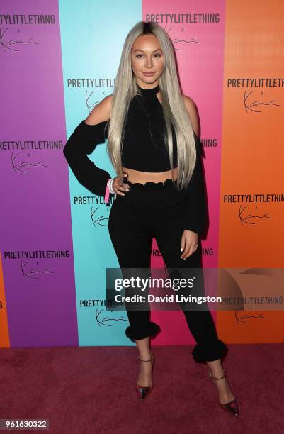 Personality Corinne Olympios attends the PrettyLittleThing x Karl Kani event at Nightingale Plaza on May 22, 2018 in Los Angeles, California.