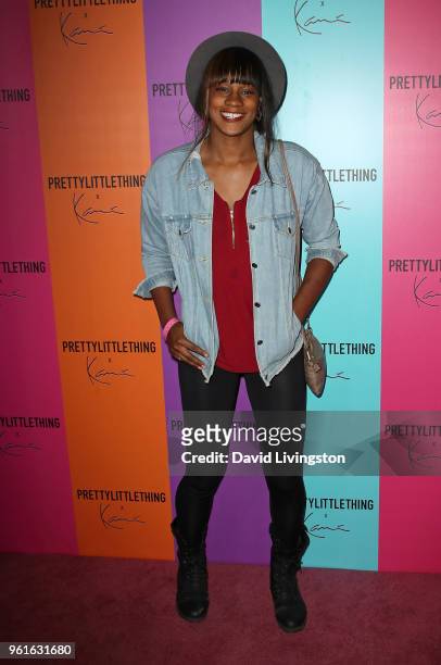 Kenya Marche attends the PrettyLittleThing x Karl Kani event at Nightingale Plaza on May 22, 2018 in Los Angeles, California.