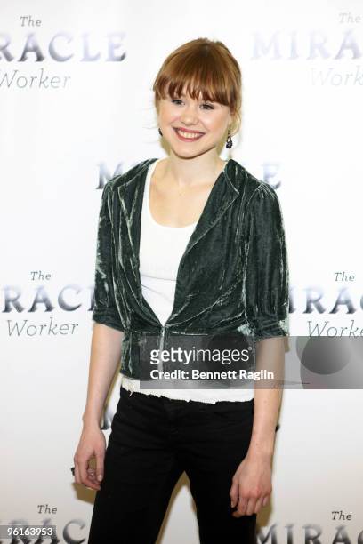 Actress Alison Pill attends a photo call for "The Miracle Worker" on Broadway on January 25, 2010 in New York City.