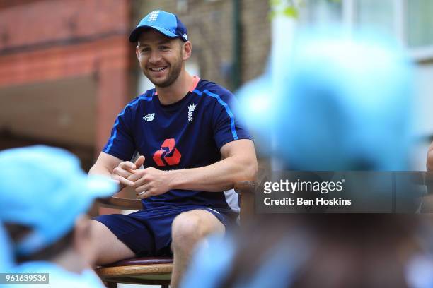 Mark Stoneman laughs during the ECB Kids Press Conference at Lord's Cricket Ground on May 22, 2018 in London, England.