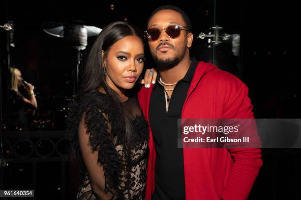 Angela Simmons and Romeo Miller attend the Premiere of WEtv's Growing Up Hip Hop Season 4 on May 22, 2018 in West Hollywood, California.