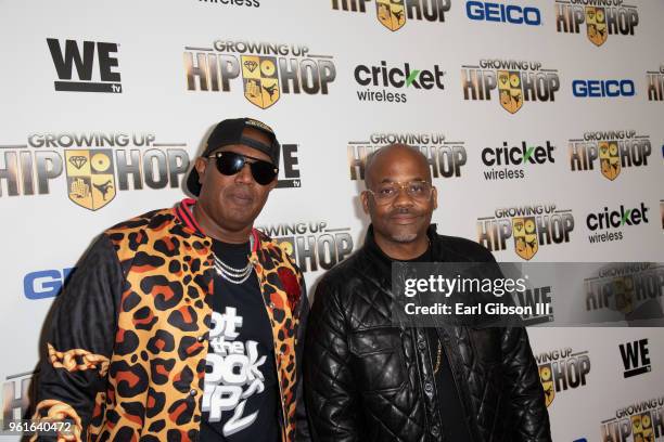 Master P and Damon Dash attend the Premiere Of WEtv's Growing Up Hip Hop Season 4 on May 22, 2018 in West Hollywood, California.