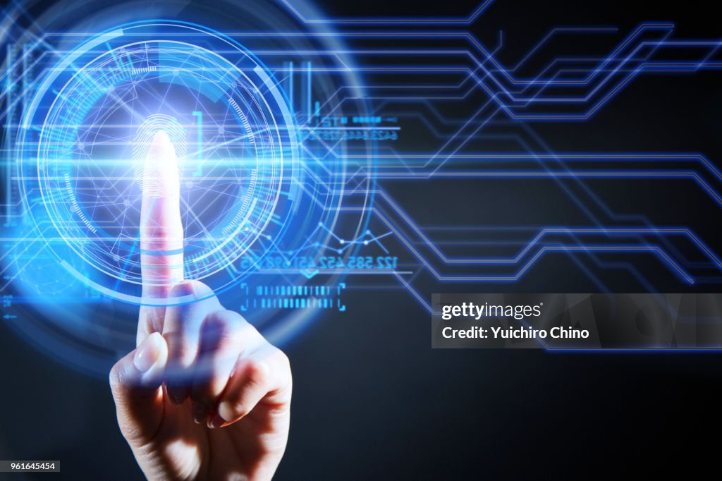 Security of digital screen with fingerprint