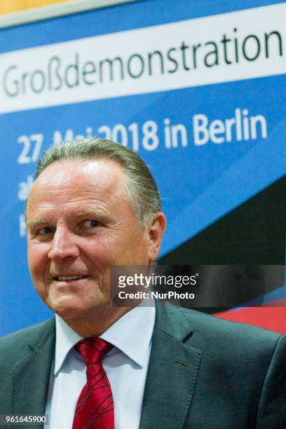 Georg Pazderski of Anti-immigration populist Alternative fuer Deutschland party is pictured during a press conference regarding an upcoming large...