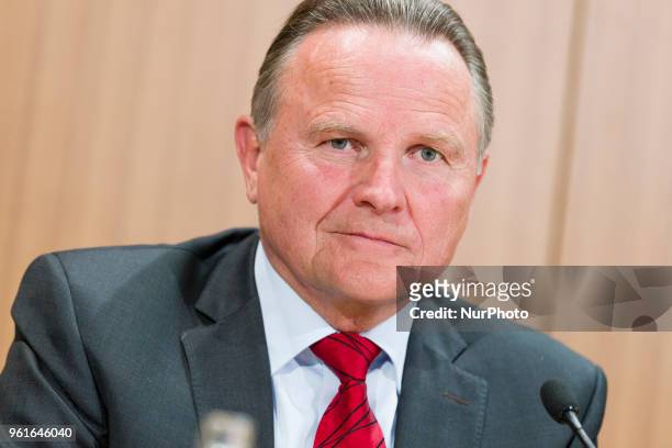 Georg Pazderski of Anti-immigration populist Alternative fuer Deutschland party is pictured during a press conference regarding an upcoming large...