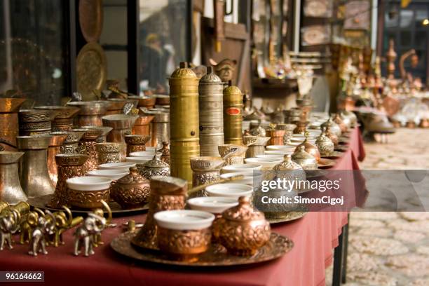 handcraft coffe set - sarajevo stock pictures, royalty-free photos & images