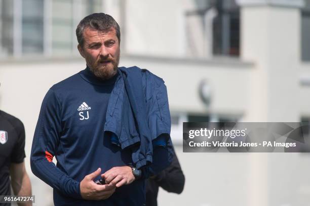 Fulham manager Slavisa Jokanovic during the training session at Motspur Park, London.