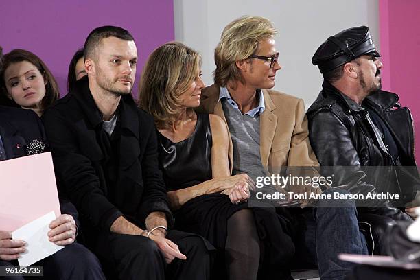 Kriss Van Assche, Claire Chazal, Arnaud Lemaire and Peter Marino attend the Christian Dior Haute-Couture show as part of the Paris Fashion Week...