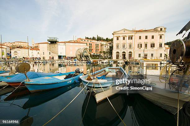 piran marina - piran slovenia stock pictures, royalty-free photos & images