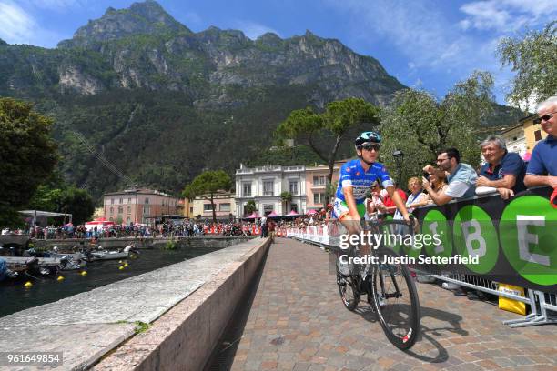 Start / Giulio Ciccone of Italy and Team Bardiani CSF / Blue Mountain Jersey / Riva del Garda Village / during the 101st Tour of Italy 2018, Stage 17...