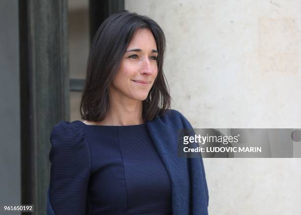French Minister attached to the Minister of Ecological and Inclusive Transition Brune Poirson leaves the Elysee Presidential Palace after attending a...