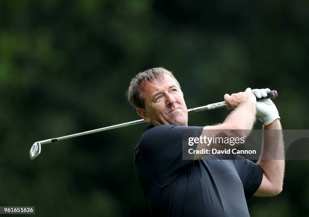 Matthew Le Tissier the former England and Southampton soccer star plays a shot during the pro-am for the 2018 BMW PGA Championship on the West Course...