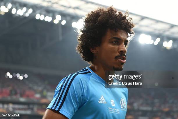 Luiz Gustavo of Olympique Marseille looks on during the UEFA Europa League Final between Olympique de Marseille and Club Atletico de Madrid at Stade...