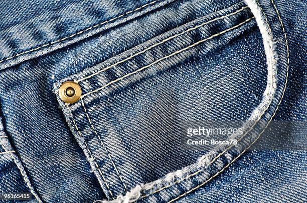 denim pocket closeup - jean pocket stock pictures, royalty-free photos & images