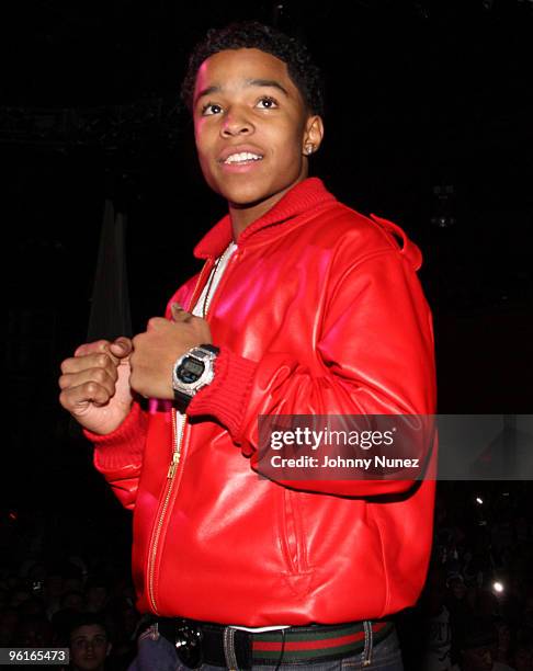 Justin Dior Combs attends Justin Dior Comb's 16th birthday party at M2 Ultra Lounge on January 23, 2010 in New York City.