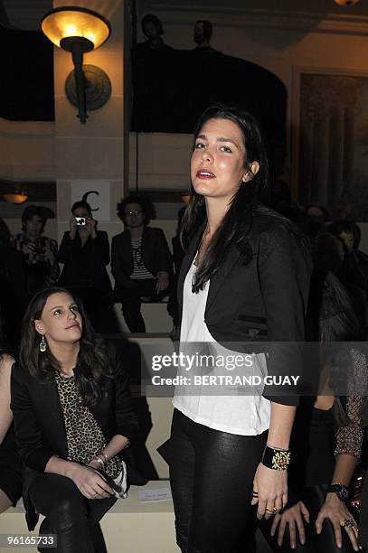 Charlotte Casiraghi, daughter of Princess Caroline of Hanover, attends the Etam lingerie fashion show by Russian model Natalia Vodianova on January...