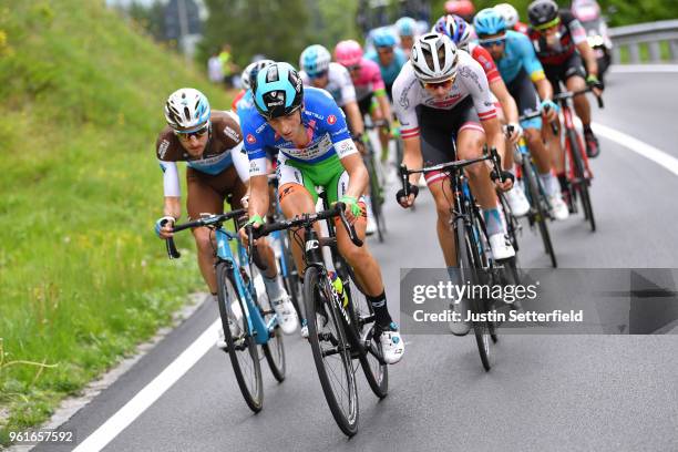 Quentin Jauregui of France and Team AG2R La Mondiale / Giulio Ciccone of Italy and Team Bardiani CSF Blue Mountain Jersey / Ruben Plaza Molina of...