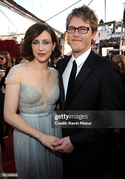 Vera Farmiga and Renn Hawkey arrives to the TNT/TBS broadcast of the 16th Annual Screen Actors Guild Awards held at the Shrine Auditorium on January...