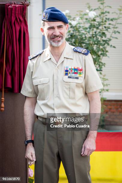 King Felipe VI of Spain visits students of the Spanish Civil Guard Corps and the French National Gendarmerie at the 'Duque de Ahumada' Young Guards...