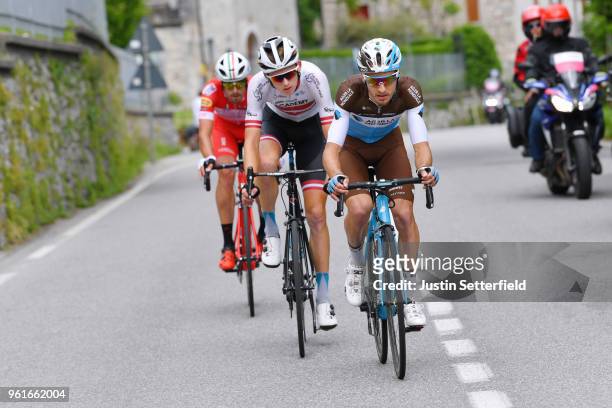 Quentin Jauregui of France and Team AG2R La Mondiale / Krists Neilands of Latvia and Team Israel Cycling Academy / Mattia Cattaneo of Italy and Team...