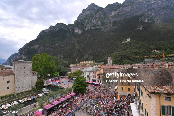 Start / Simon Yates of Great Britain and Team Mitchelton-Scott Pink Leader Jersey / Giulio Ciccone of Italy and Team Bardiani CSF Blue Mountain...