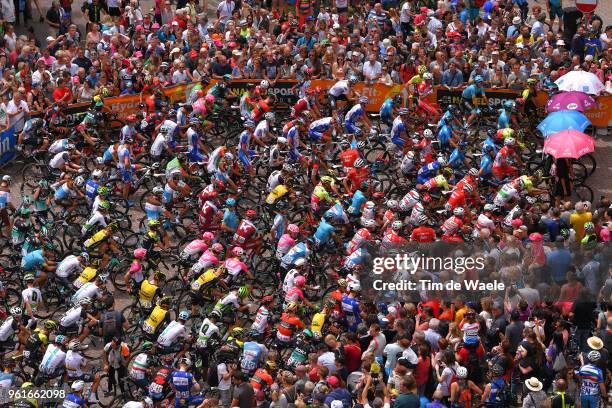 Start / Simon Yates of Great Britain and Team Mitchelton-Scott Pink Leader Jersey / Giulio Ciccone of Italy and Team Bardiani CSF Blue Mountain...