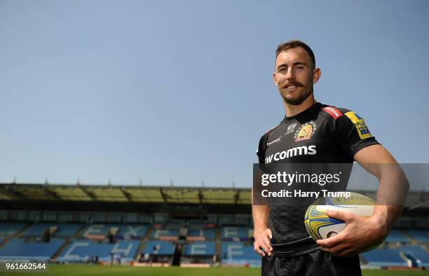 Nic White of Exeter Chiefs poses for a photo during an Exeter Chiefs Media Session at Sandy Park on May 23, 2018 in Exeter, England.