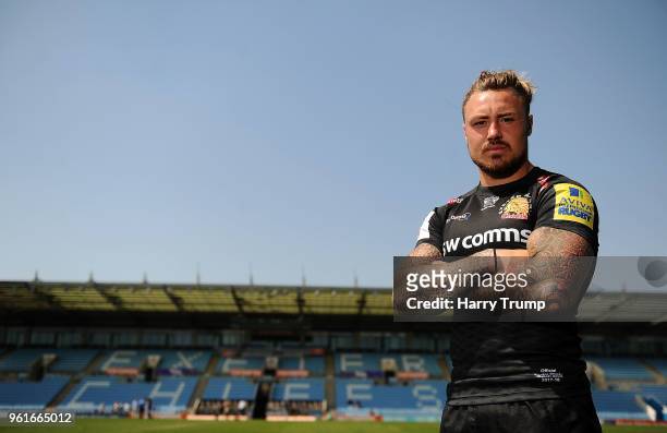 Jack Nowell of Exeter Chiefs poses for a photo during an Exeter Chiefs Media Session at Sandy Park on May 23, 2018 in Exeter, England.