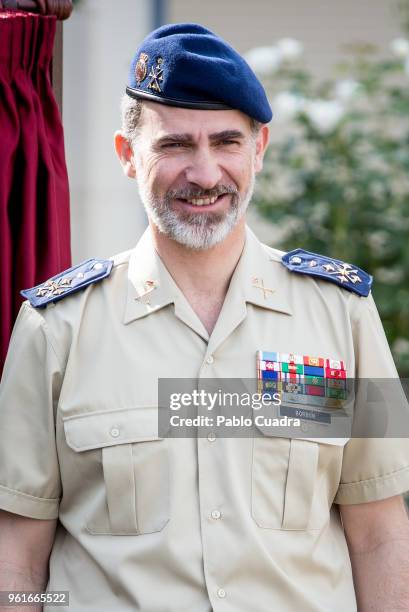 King Felipe VI of Spain visits students of the Spanish Civil Guard Corps and the French National Gendarmerie at the 'Duque de Ahumada' Young Guards...