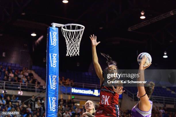 Temalisi Fakahokotau of the Tactix in action during the round three ANZ Premiership match between the Mainland Tactix and the Northern Stars at...