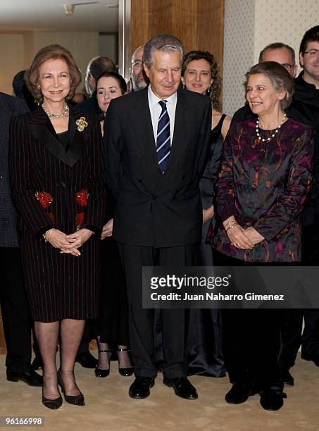 Spain´s Queen Sofia and her sister Princess Irene of Greece attend a classical music concert to celebrate the 25th anniversary of the 'Reina Sofia...